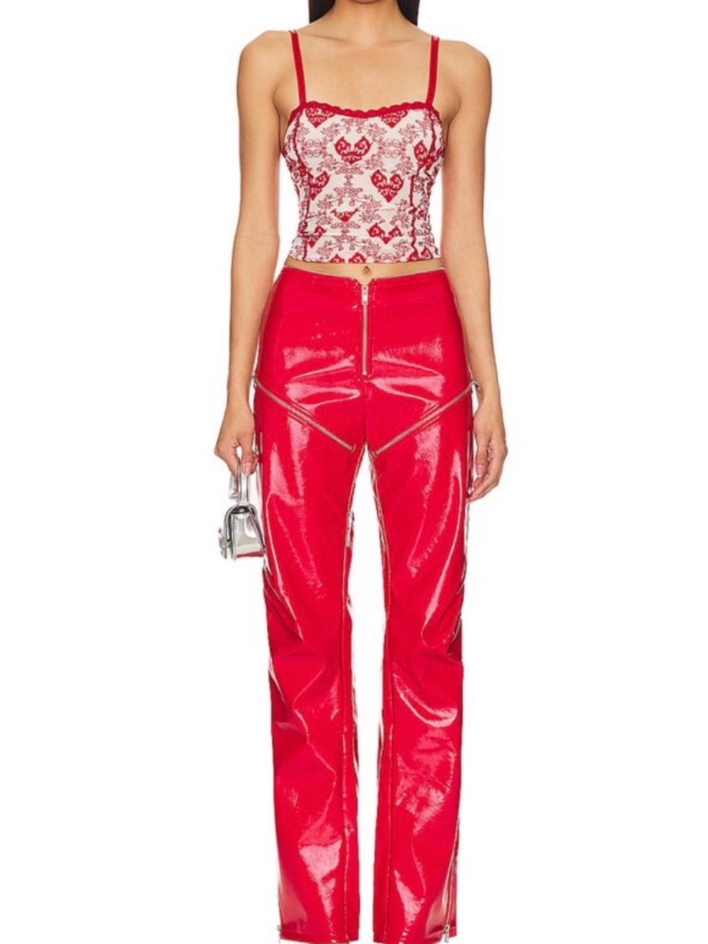 I.AM.GIA Red High-Shine Straight-Leg Patent Pants